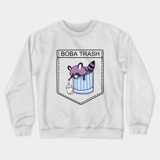 Boba Trash Racoon T-shirt Pocket Crewneck Sweatshirt